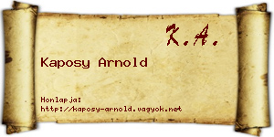 Kaposy Arnold névjegykártya