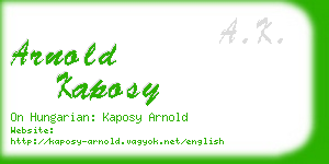 arnold kaposy business card